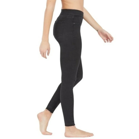 SPANX Distressed black Denim Leggings Vintage Black small - Picture 3 of 9